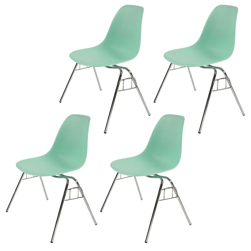 Industrial Style Armless Side Chairs Solid Back Plastic Dining Chair for Home Turquoise Set of 4 Clearhalo ' kitchen&dining_furn' 'Dining Chairs' 'Dining Tables & Seating' 'dining_chair' 'Furniture' 'furniture_dining_chair' 'Kitchen & Dining Furniture' 'kitchen' 4154981