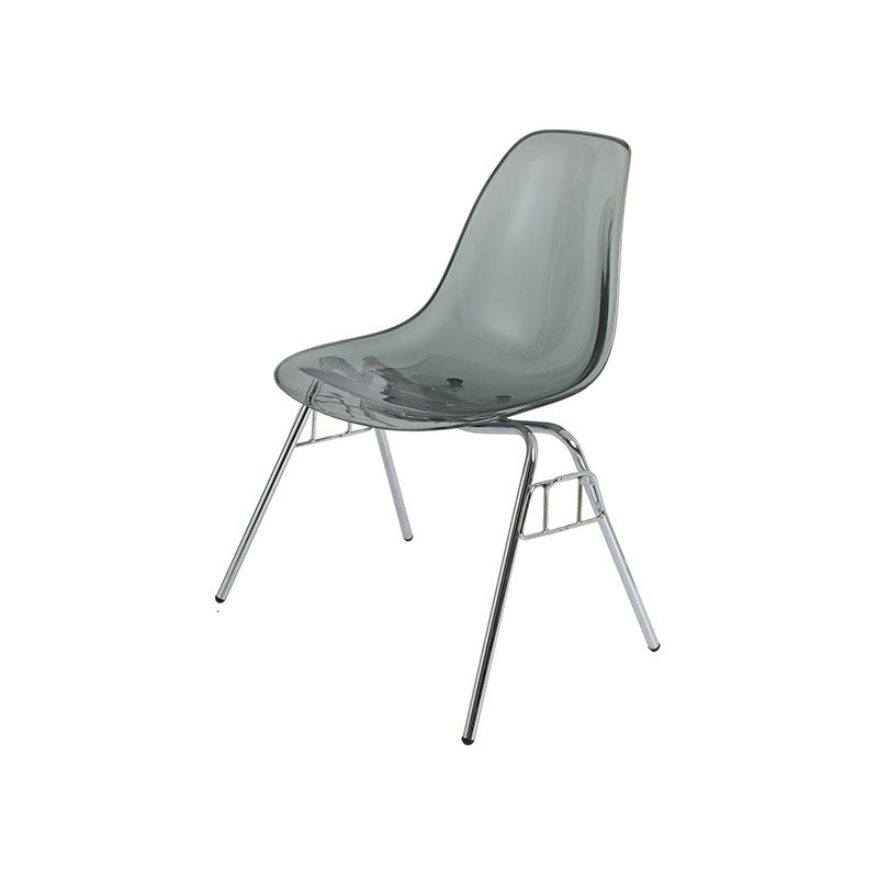 Industrial Style Armless Side Chairs Solid Back Plastic Dining Chair for Home Smoke Gray 1 Piece Clearhalo ' kitchen&dining_furn' 'Dining Chairs' 'Dining Tables & Seating' 'dining_chair' 'Furniture' 'furniture_dining_chair' 'Kitchen & Dining Furniture' 'kitchen' 4154991