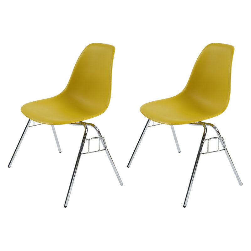 Industrial Style Armless Side Chairs Solid Back Plastic Dining Chair for Home Ginger Set of 2 Clearhalo ' kitchen&dining_furn' 'Dining Chairs' 'Dining Tables & Seating' 'dining_chair' 'Furniture' 'furniture_dining_chair' 'Kitchen & Dining Furniture' 'kitchen' 4154995