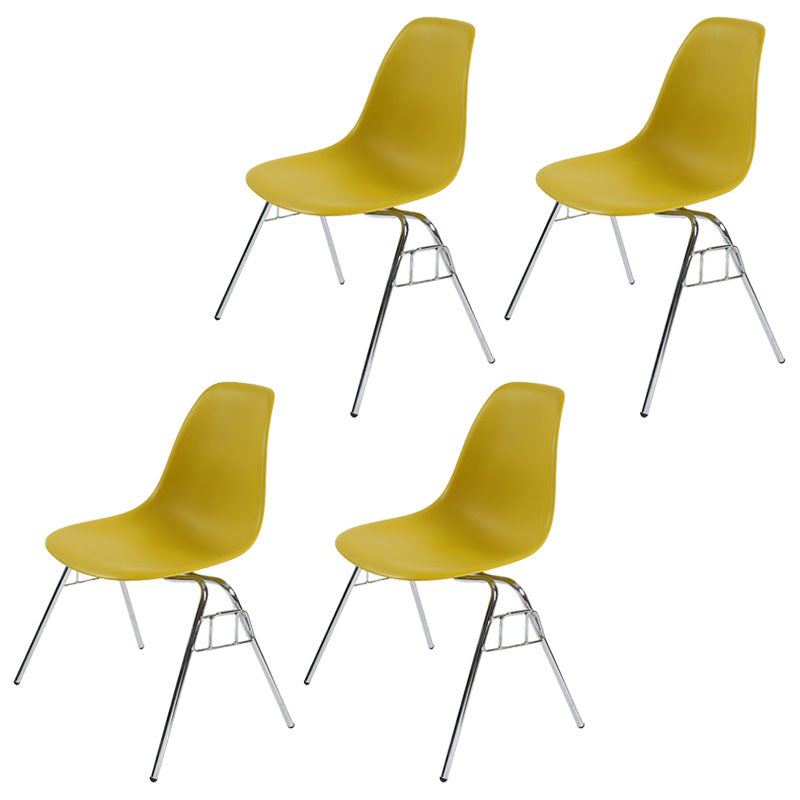 Industrial Style Armless Side Chairs Solid Back Plastic Dining Chair for Home Ginger Set of 4 Clearhalo ' kitchen&dining_furn' 'Dining Chairs' 'Dining Tables & Seating' 'dining_chair' 'Furniture' 'furniture_dining_chair' 'Kitchen & Dining Furniture' 'kitchen' 4154996