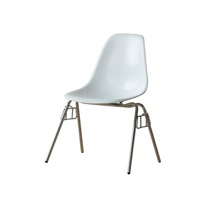 Industrial Style Armless Side Chairs Solid Back Plastic Dining Chair for Home White 1 Piece Clearhalo ' kitchen&dining_furn' 'Dining Chairs' 'Dining Tables & Seating' 'dining_chair' 'Furniture' 'furniture_dining_chair' 'Kitchen & Dining Furniture' 'kitchen' 4154997