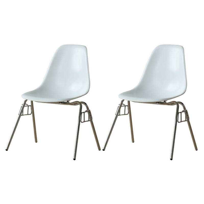 Industrial Style Armless Side Chairs Solid Back Plastic Dining Chair for Home White Set of 2 Clearhalo ' kitchen&dining_furn' 'Dining Chairs' 'Dining Tables & Seating' 'dining_chair' 'Furniture' 'furniture_dining_chair' 'Kitchen & Dining Furniture' 'kitchen' 4154998