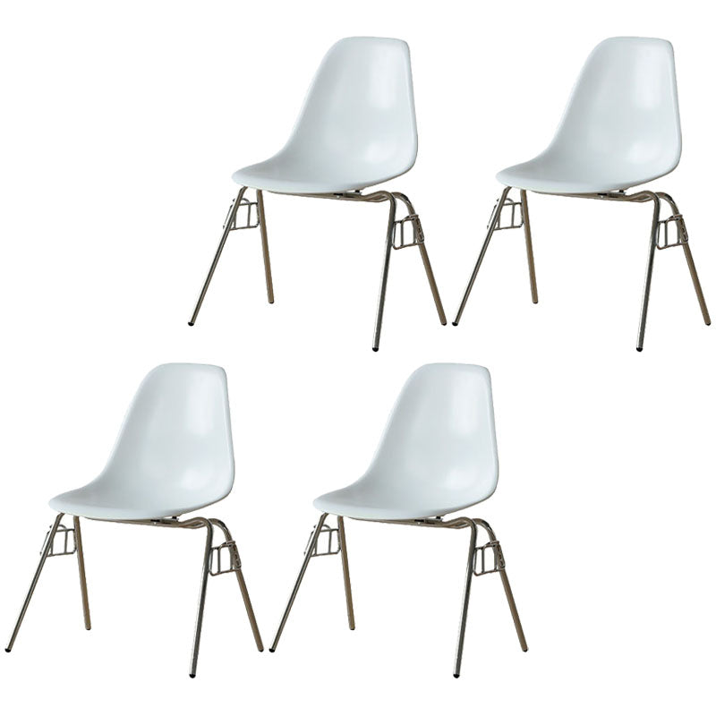 Industrial Style Armless Side Chairs Solid Back Plastic Dining Chair for Home White Set of 4 Clearhalo ' kitchen&dining_furn' 'Dining Chairs' 'Dining Tables & Seating' 'dining_chair' 'Furniture' 'furniture_dining_chair' 'Kitchen & Dining Furniture' 'kitchen' 4154999
