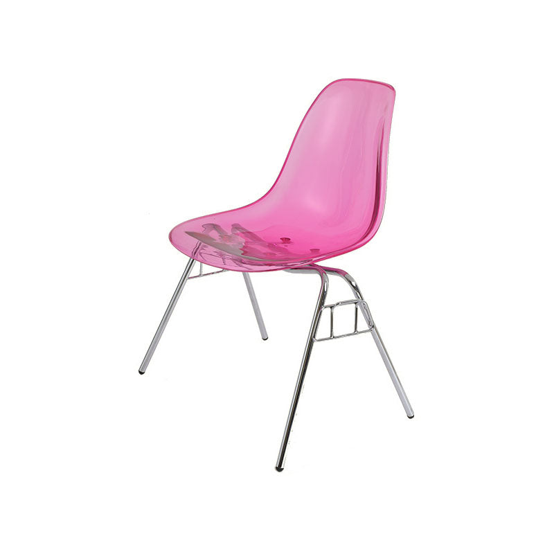 Industrial Style Armless Side Chairs Solid Back Plastic Dining Chair for Home Red Clear 1 Piece Clearhalo ' kitchen&dining_furn' 'Dining Chairs' 'Dining Tables & Seating' 'dining_chair' 'Furniture' 'furniture_dining_chair' 'Kitchen & Dining Furniture' 'kitchen' 4155000