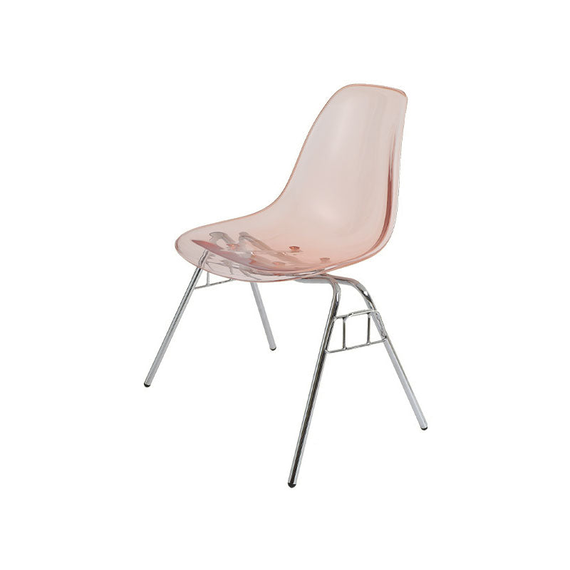 Industrial Style Armless Side Chairs Solid Back Plastic Dining Chair for Home Pink 1 Piece Clearhalo ' kitchen&dining_furn' 'Dining Chairs' 'Dining Tables & Seating' 'dining_chair' 'Furniture' 'furniture_dining_chair' 'Kitchen & Dining Furniture' 'kitchen' 4155003