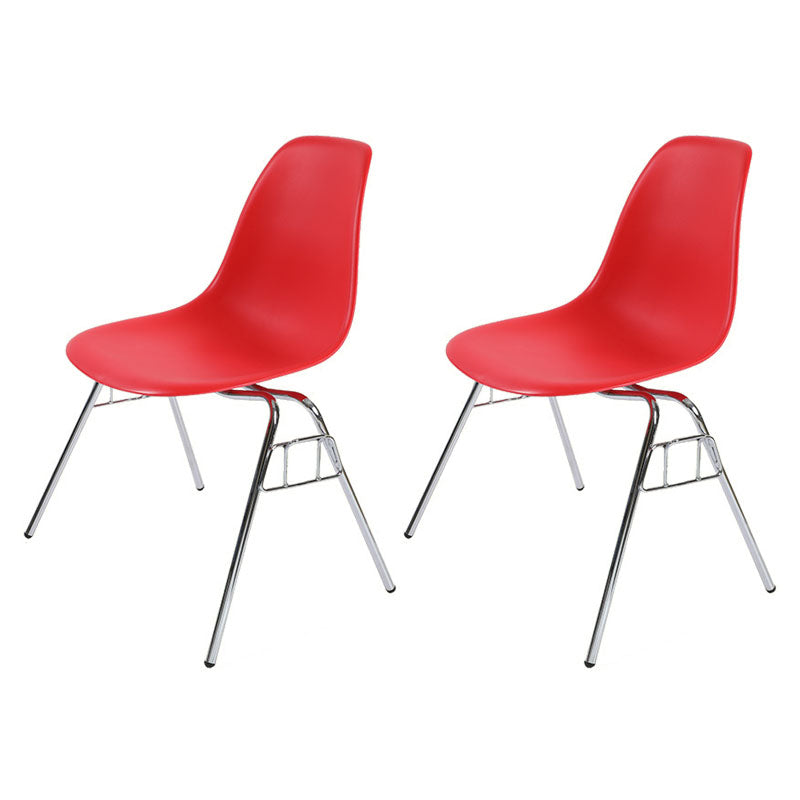 Industrial Style Armless Side Chairs Solid Back Plastic Dining Chair for Home Red Set of 2 Clearhalo ' kitchen&dining_furn' 'Dining Chairs' 'Dining Tables & Seating' 'dining_chair' 'Furniture' 'furniture_dining_chair' 'Kitchen & Dining Furniture' 'kitchen' 4155010