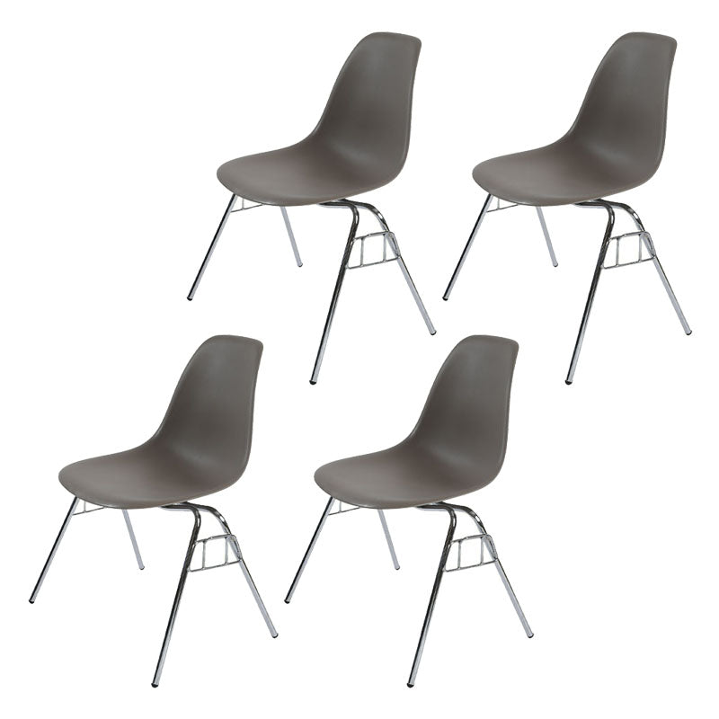 Industrial Style Armless Side Chairs Solid Back Plastic Dining Chair for Home Grey Set of 4 Clearhalo ' kitchen&dining_furn' 'Dining Chairs' 'Dining Tables & Seating' 'dining_chair' 'Furniture' 'furniture_dining_chair' 'Kitchen & Dining Furniture' 'kitchen' 4155014