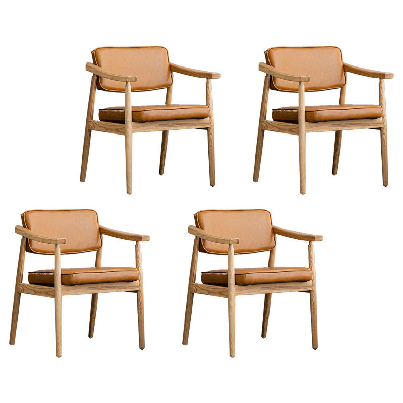 Traditional Style Dining Chairs Kitchen Arm Side Chairs with Wooden Legs Light Brown 4 Piece Set Clearhalo ' kitchen&dining_furn' 'Dining Chairs' 'Dining Tables & Seating' 'dining_chair' 'furn' 'furn_dining_chair' 'Furniture' 'furniture_dining_chair' 'Kitchen & Dining Furniture' 'kitchen' 4155020