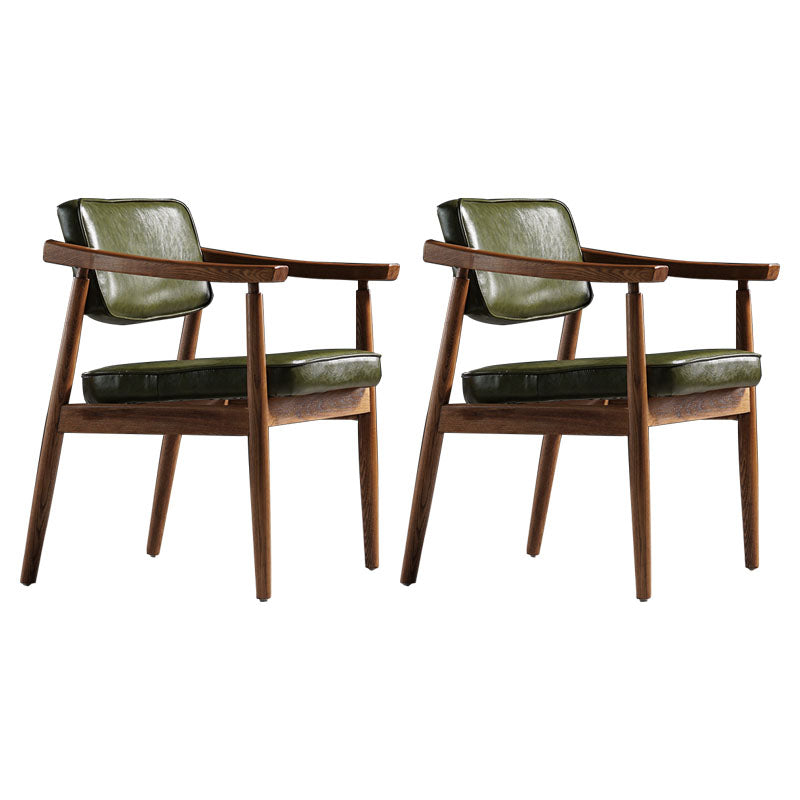 Traditional Style Dining Chairs Kitchen Arm Side Chairs with Wooden Legs Blackish Green 2 Piece Set Clearhalo ' kitchen&dining_furn' 'Dining Chairs' 'Dining Tables & Seating' 'dining_chair' 'furn' 'furn_dining_chair' 'Furniture' 'furniture_dining_chair' 'Kitchen & Dining Furniture' 'kitchen' 4155024