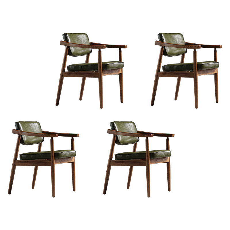 Traditional Style Dining Chairs Kitchen Arm Side Chairs with Wooden Legs Blackish Green 4 Piece Set Clearhalo ' kitchen&dining_furn' 'Dining Chairs' 'Dining Tables & Seating' 'dining_chair' 'furn' 'furn_dining_chair' 'Furniture' 'furniture_dining_chair' 'Kitchen & Dining Furniture' 'kitchen' 4155025