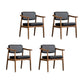 Traditional Style Dining Chairs Kitchen Arm Side Chairs with Wooden Legs Matte Black 4 Piece Set Clearhalo ' kitchen&dining_furn' 'Dining Chairs' 'Dining Tables & Seating' 'dining_chair' 'furn' 'furn_dining_chair' 'Furniture' 'furniture_dining_chair' 'Kitchen & Dining Furniture' 'kitchen' 4155032