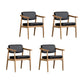 Traditional Style Dining Chairs Kitchen Arm Side Chairs with Wooden Legs Black 4 Piece Set Clearhalo ' kitchen&dining_furn' 'Dining Chairs' 'Dining Tables & Seating' 'dining_chair' 'furn' 'furn_dining_chair' 'Furniture' 'furniture_dining_chair' 'Kitchen & Dining Furniture' 'kitchen' 4155038