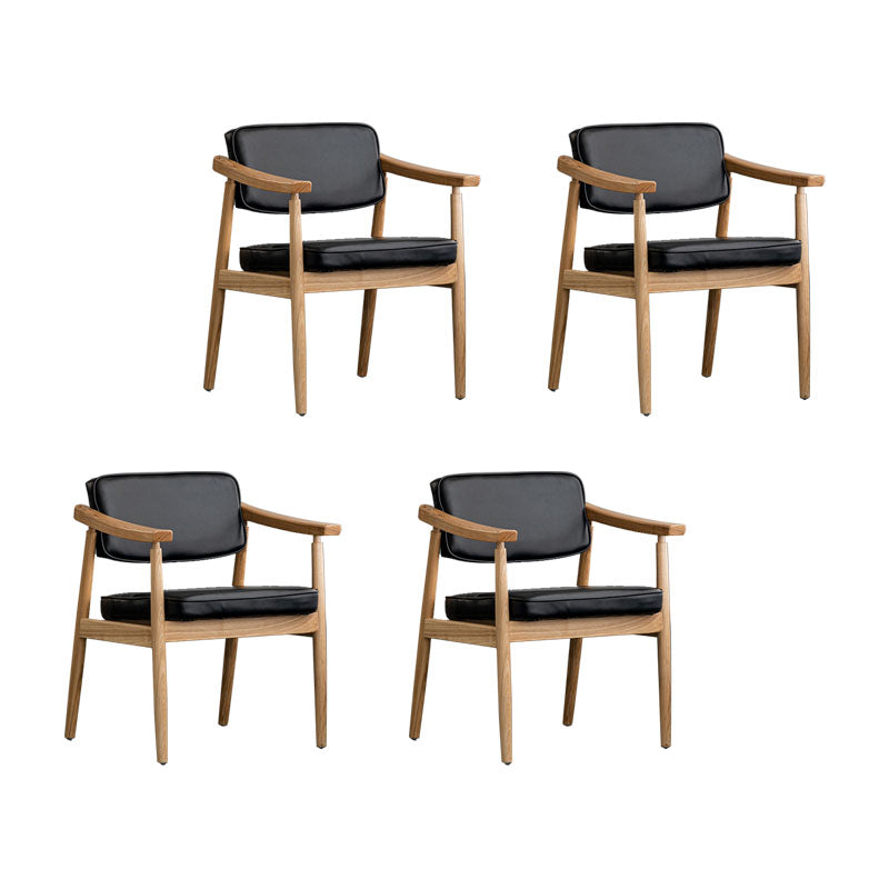 Traditional Style Dining Chairs Kitchen Arm Side Chairs with Wooden Legs Black 4 Piece Set Clearhalo ' kitchen&dining_furn' 'Dining Chairs' 'Dining Tables & Seating' 'dining_chair' 'furn' 'furn_dining_chair' 'Furniture' 'furniture_dining_chair' 'Kitchen & Dining Furniture' 'kitchen' 4155038