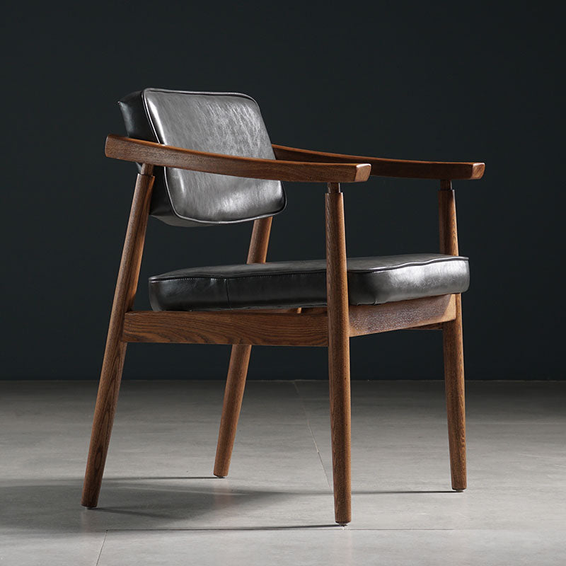 Traditional Style Dining Chairs Kitchen Arm Side Chairs with Wooden Legs Gray Coffee 1 Piece Clearhalo ' kitchen&dining_furn' 'Dining Chairs' 'Dining Tables & Seating' 'dining_chair' 'furn' 'furn_dining_chair' 'Furniture' 'furniture_dining_chair' 'Kitchen & Dining Furniture' 'kitchen' 4155039