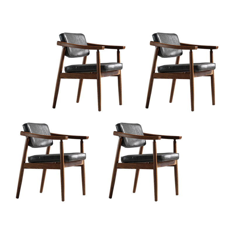 Traditional Style Dining Chairs Kitchen Arm Side Chairs with Wooden Legs Gray Coffee 4 Piece Set Clearhalo ' kitchen&dining_furn' 'Dining Chairs' 'Dining Tables & Seating' 'dining_chair' 'furn' 'furn_dining_chair' 'Furniture' 'furniture_dining_chair' 'Kitchen & Dining Furniture' 'kitchen' 4155041