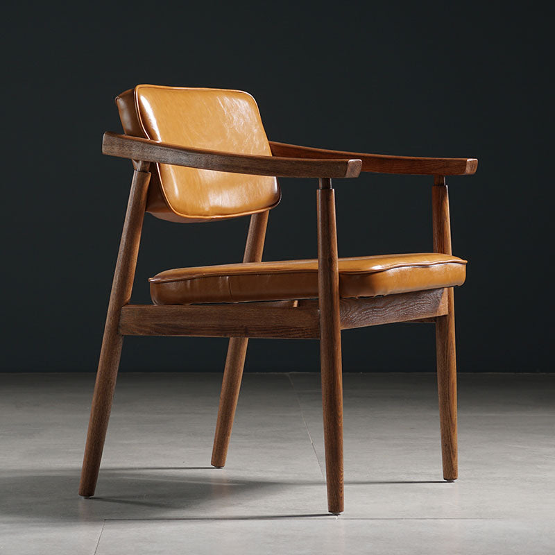 Traditional Style Dining Chairs Kitchen Arm Side Chairs with Wooden Legs Dark Brown 1 Piece Clearhalo ' kitchen&dining_furn' 'Dining Chairs' 'Dining Tables & Seating' 'dining_chair' 'furn' 'furn_dining_chair' 'Furniture' 'furniture_dining_chair' 'Kitchen & Dining Furniture' 'kitchen' 4155042