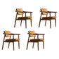 Traditional Style Dining Chairs Kitchen Arm Side Chairs with Wooden Legs Dark Brown 4 Piece Set Clearhalo ' kitchen&dining_furn' 'Dining Chairs' 'Dining Tables & Seating' 'dining_chair' 'furn' 'furn_dining_chair' 'Furniture' 'furniture_dining_chair' 'Kitchen & Dining Furniture' 'kitchen' 4155044