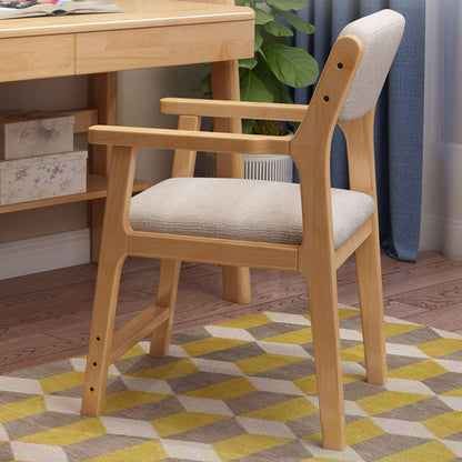 Contemporary Solid Wood Dining Arm Chair Open Back Single Dining Side Chair for Home Use Natural Clearhalo ' kitchen&dining_furn' 'Dining Chairs' 'Dining Tables & Seating' 'dining_chair' 'furn' 'furn_dining_chair' 'Furniture' 'furniture_dining_chair' 'Kitchen & Dining Furniture' 'kitchen' 4155052