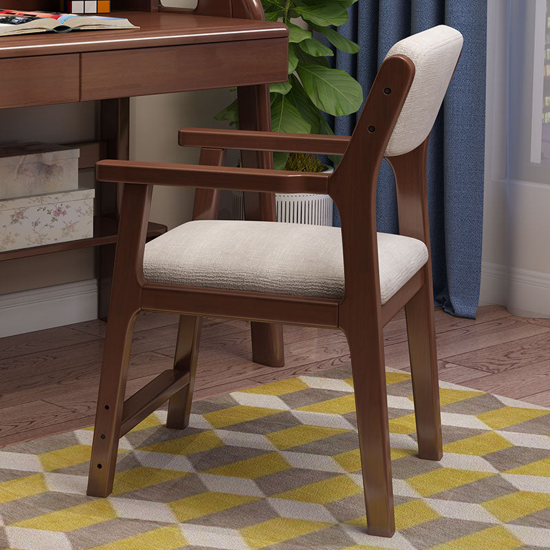 Contemporary Solid Wood Dining Arm Chair Open Back Single Dining Side Chair for Home Use Walnut Clearhalo ' kitchen&dining_furn' 'Dining Chairs' 'Dining Tables & Seating' 'dining_chair' 'furn' 'furn_dining_chair' 'Furniture' 'furniture_dining_chair' 'Kitchen & Dining Furniture' 'kitchen' 4155054