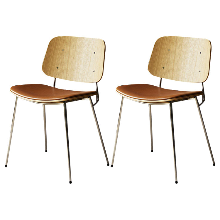 Industrial Upholstered Dining Side Chairs Open Back Dining Side Chairs Wood 2 Piece Set Clearhalo ' kitchen&dining_furn' 'Dining Chairs' 'Dining Tables & Seating' 'dining_chair' 'furn' 'furn_dining_chair' 'Furniture' 'furniture_dining_chair' 'Kitchen & Dining Furniture' 'kitchen' 4155073