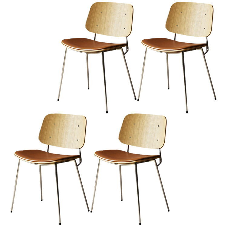 Industrial Upholstered Dining Side Chairs Open Back Dining Side Chairs Wood 4 Piece Set Clearhalo ' kitchen&dining_furn' 'Dining Chairs' 'Dining Tables & Seating' 'dining_chair' 'furn' 'furn_dining_chair' 'Furniture' 'furniture_dining_chair' 'Kitchen & Dining Furniture' 'kitchen' 4155074