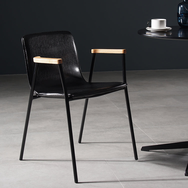 Industrial Style Dining Chairs Kitchen Arm Side Chairs with Metal Legs Clearhalo ' kitchen&dining_furn' 'Dining Chairs' 'Dining Tables & Seating' 'dining_chair' 'furn' 'furn_dining_chair' 'Furniture' 'furniture_dining_chair' 'Kitchen & Dining Furniture' 'kitchen' 4155076