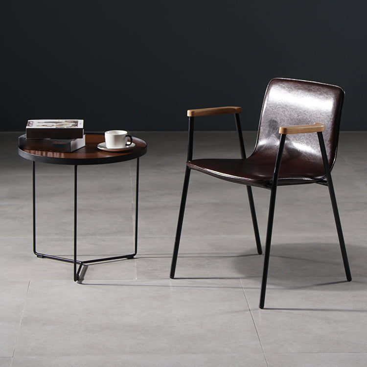 Industrial Style Dining Chairs Kitchen Arm Side Chairs with Metal Legs Clearhalo ' kitchen&dining_furn' 'Dining Chairs' 'Dining Tables & Seating' 'dining_chair' 'furn' 'furn_dining_chair' 'Furniture' 'furniture_dining_chair' 'Kitchen & Dining Furniture' 'kitchen' 4155080