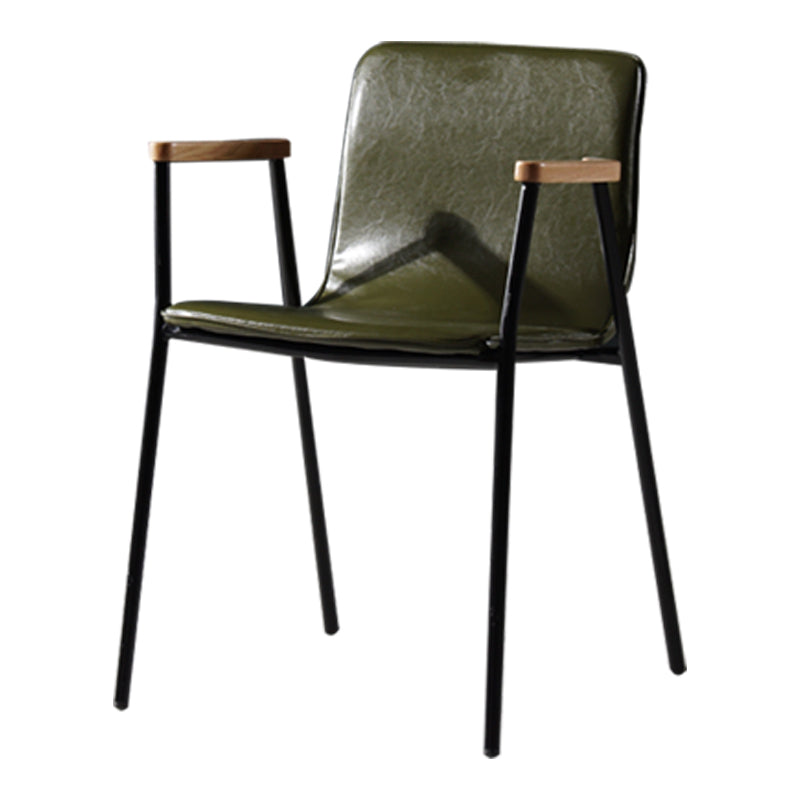 Industrial Style Dining Chairs Kitchen Arm Side Chairs with Metal Legs Clearhalo ' kitchen&dining_furn' 'Dining Chairs' 'Dining Tables & Seating' 'dining_chair' 'furn' 'furn_dining_chair' 'Furniture' 'furniture_dining_chair' 'Kitchen & Dining Furniture' 'kitchen' 4155085