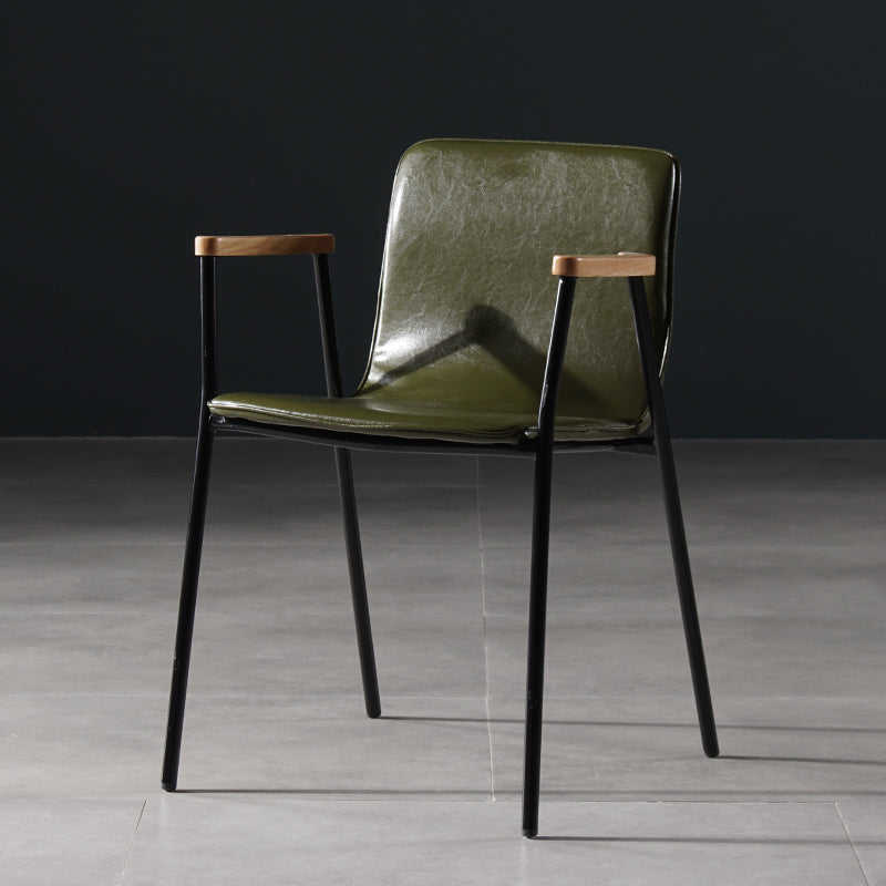 Industrial Style Dining Chairs Kitchen Arm Side Chairs with Metal Legs Green 1 Piece Clearhalo ' kitchen&dining_furn' 'Dining Chairs' 'Dining Tables & Seating' 'dining_chair' 'furn' 'furn_dining_chair' 'Furniture' 'furniture_dining_chair' 'Kitchen & Dining Furniture' 'kitchen' 4155088