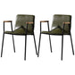 Industrial Style Dining Chairs Kitchen Arm Side Chairs with Metal Legs Green 2 Piece Set Clearhalo ' kitchen&dining_furn' 'Dining Chairs' 'Dining Tables & Seating' 'dining_chair' 'furn' 'furn_dining_chair' 'Furniture' 'furniture_dining_chair' 'Kitchen & Dining Furniture' 'kitchen' 4155091