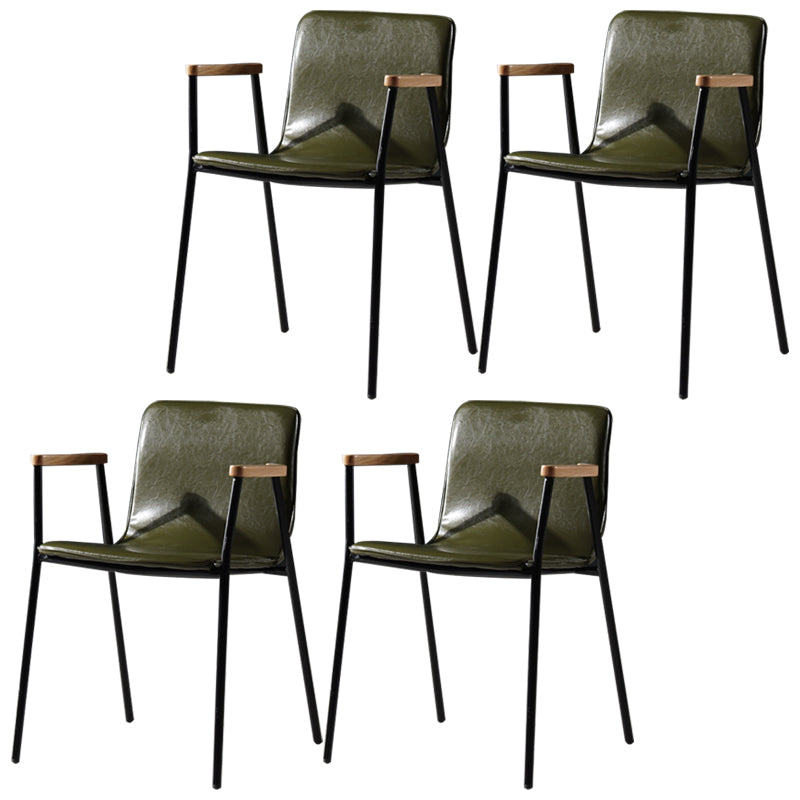 Industrial Style Dining Chairs Kitchen Arm Side Chairs with Metal Legs Green 4 Piece Set Clearhalo ' kitchen&dining_furn' 'Dining Chairs' 'Dining Tables & Seating' 'dining_chair' 'furn' 'furn_dining_chair' 'Furniture' 'furniture_dining_chair' 'Kitchen & Dining Furniture' 'kitchen' 4155092