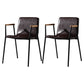 Industrial Style Dining Chairs Kitchen Arm Side Chairs with Metal Legs Coffee 2 Piece Set Clearhalo ' kitchen&dining_furn' 'Dining Chairs' 'Dining Tables & Seating' 'dining_chair' 'furn' 'furn_dining_chair' 'Furniture' 'furniture_dining_chair' 'Kitchen & Dining Furniture' 'kitchen' 4155096