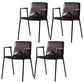 Industrial Style Dining Chairs Kitchen Arm Side Chairs with Metal Legs Coffee 4 Piece Set Clearhalo ' kitchen&dining_furn' 'Dining Chairs' 'Dining Tables & Seating' 'dining_chair' 'furn' 'furn_dining_chair' 'Furniture' 'furniture_dining_chair' 'Kitchen & Dining Furniture' 'kitchen' 4155098