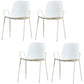Contemporary Indoor Arm Chair Solid Back Metal Dining Room Chair (Set of 4) White Clearhalo ' kitchen&dining_furn' 'Dining Chairs' 'Dining Tables & Seating' 'dining_chair' 'furn' 'furn_dining_chair' 'Furniture' 'furniture_dining_chair' 'Kitchen & Dining Furniture' 'kitchen' 4155101