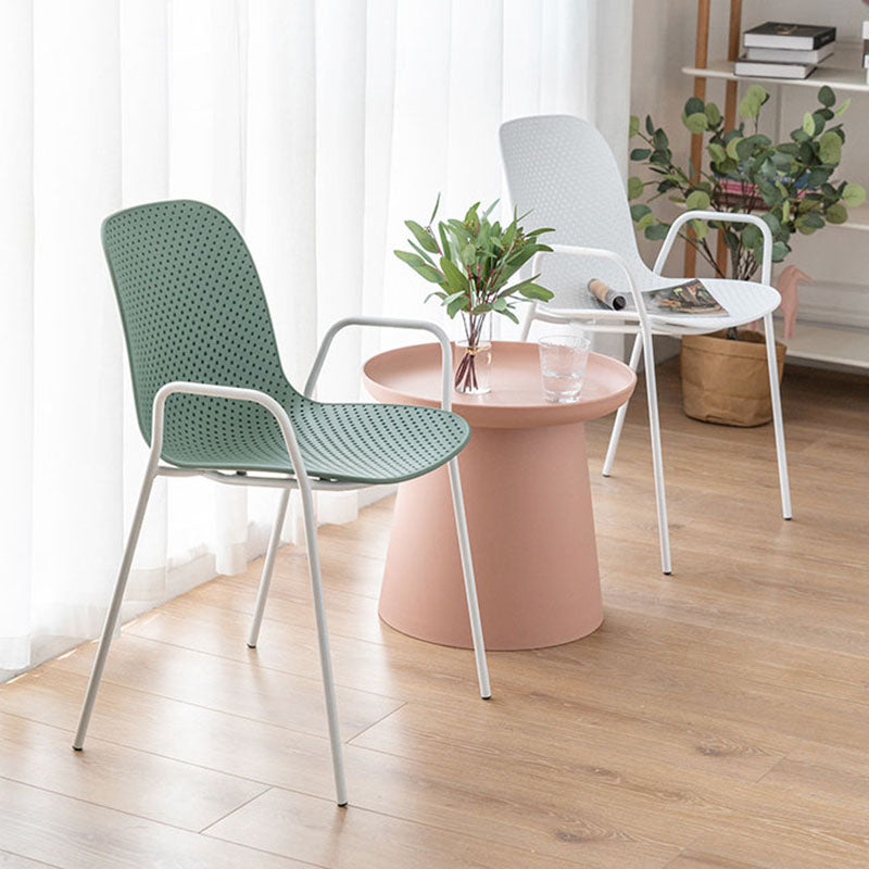 Contemporary Indoor Arm Chair Solid Back Metal Dining Room Chair (Set of 4) Clearhalo ' kitchen&dining_furn' 'Dining Chairs' 'Dining Tables & Seating' 'dining_chair' 'furn' 'furn_dining_chair' 'Furniture' 'furniture_dining_chair' 'Kitchen & Dining Furniture' 'kitchen' 4155102
