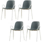 Contemporary Indoor Arm Chair Solid Back Metal Dining Room Chair (Set of 4) Dark Gray Clearhalo ' kitchen&dining_furn' 'Dining Chairs' 'Dining Tables & Seating' 'dining_chair' 'furn' 'furn_dining_chair' 'Furniture' 'furniture_dining_chair' 'Kitchen & Dining Furniture' 'kitchen' 4155103