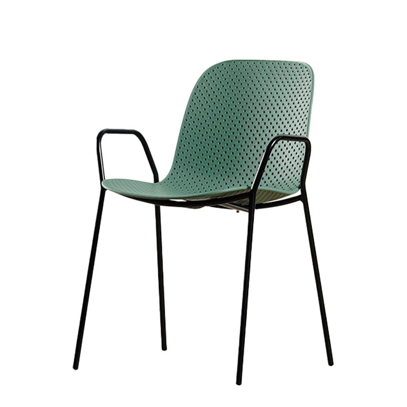 Contemporary Indoor Arm Chair Solid Back Metal Dining Room Chair (Set of 4) Clearhalo ' kitchen&dining_furn' 'Dining Chairs' 'Dining Tables & Seating' 'dining_chair' 'furn' 'furn_dining_chair' 'Furniture' 'furniture_dining_chair' 'Kitchen & Dining Furniture' 'kitchen' 4155109