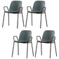 Contemporary Indoor Arm Chair Solid Back Metal Dining Room Chair (Set of 4) Grey Clearhalo ' kitchen&dining_furn' 'Dining Chairs' 'Dining Tables & Seating' 'dining_chair' 'furn' 'furn_dining_chair' 'Furniture' 'furniture_dining_chair' 'Kitchen & Dining Furniture' 'kitchen' 4155110