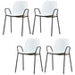 Contemporary Indoor Arm Chair Solid Back Metal Dining Room Chair (Set of 4) Gloss White Clearhalo ' kitchen&dining_furn' 'Dining Chairs' 'Dining Tables & Seating' 'dining_chair' 'furn' 'furn_dining_chair' 'Furniture' 'furniture_dining_chair' 'Kitchen & Dining Furniture' 'kitchen' 4155112