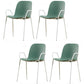 Contemporary Indoor Arm Chair Solid Back Metal Dining Room Chair (Set of 4) Blackish Green Clearhalo ' kitchen&dining_furn' 'Dining Chairs' 'Dining Tables & Seating' 'dining_chair' 'furn' 'furn_dining_chair' 'Furniture' 'furniture_dining_chair' 'Kitchen & Dining Furniture' 'kitchen' 4155114