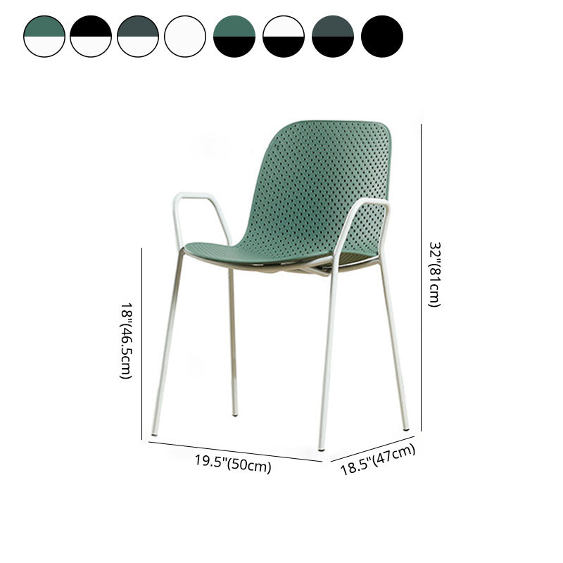 Contemporary Indoor Arm Chair Solid Back Metal Dining Room Chair (Set of 4) Clearhalo ' kitchen&dining_furn' 'Dining Chairs' 'Dining Tables & Seating' 'dining_chair' 'furn' 'furn_dining_chair' 'Furniture' 'furniture_dining_chair' 'Kitchen & Dining Furniture' 'kitchen' 4155117