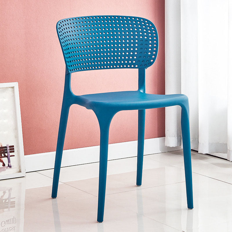 Contemporary Style Plastic Dining Armless Chair Open Back Dining Side Chairs Blue 1 Piece Clearhalo ' kitchen&dining_furn' 'Dining Chairs' 'Dining Tables & Seating' 'dining_chair' 'furn' 'furn_dining_chair' 'Furniture' 'furniture_dining_chair' 'Kitchen & Dining Furniture' 'kitchen' 4155119