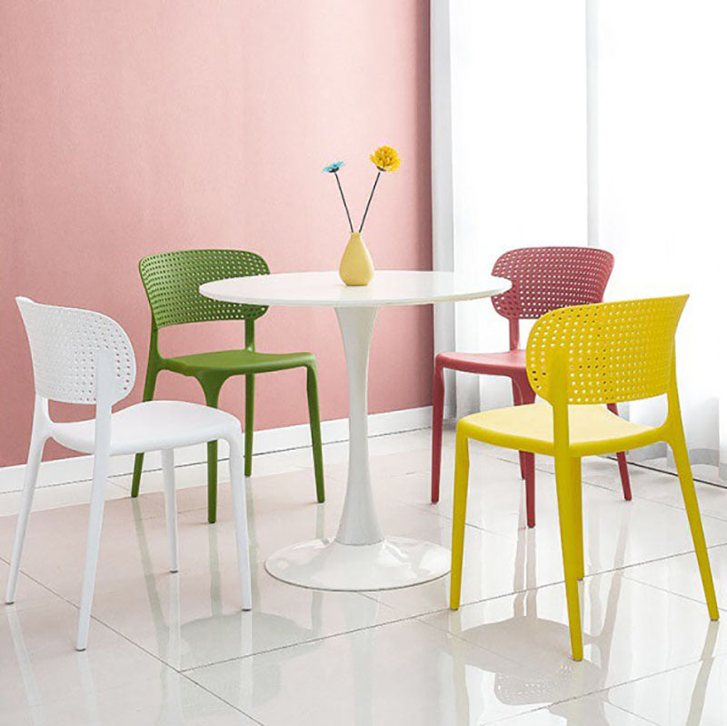Contemporary Style Plastic Dining Armless Chair Open Back Dining Side Chairs Clearhalo ' kitchen&dining_furn' 'Dining Chairs' 'Dining Tables & Seating' 'dining_chair' 'furn' 'furn_dining_chair' 'Furniture' 'furniture_dining_chair' 'Kitchen & Dining Furniture' 'kitchen' 4155121