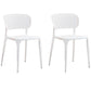 Contemporary Style Plastic Dining Armless Chair Open Back Dining Side Chairs White 2 Piece Set Clearhalo ' kitchen&dining_furn' 'Dining Chairs' 'Dining Tables & Seating' 'dining_chair' 'furn' 'furn_dining_chair' 'Furniture' 'furniture_dining_chair' 'Kitchen & Dining Furniture' 'kitchen' 4155127