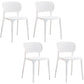 Contemporary Style Plastic Dining Armless Chair Open Back Dining Side Chairs White 4 Piece Set Clearhalo ' kitchen&dining_furn' 'Dining Chairs' 'Dining Tables & Seating' 'dining_chair' 'furn' 'furn_dining_chair' 'Furniture' 'furniture_dining_chair' 'Kitchen & Dining Furniture' 'kitchen' 4155129