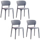 Contemporary Style Plastic Dining Armless Chair Open Back Dining Side Chairs Grey 4 Piece Set Clearhalo ' kitchen&dining_furn' 'Dining Chairs' 'Dining Tables & Seating' 'dining_chair' 'furn' 'furn_dining_chair' 'Furniture' 'furniture_dining_chair' 'Kitchen & Dining Furniture' 'kitchen' 4155134