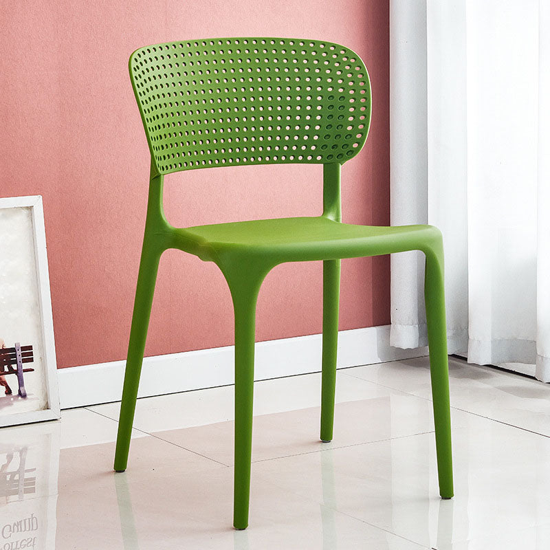 Contemporary Style Plastic Dining Armless Chair Open Back Dining Side Chairs Green 1 Piece Clearhalo ' kitchen&dining_furn' 'Dining Chairs' 'Dining Tables & Seating' 'dining_chair' 'furn' 'furn_dining_chair' 'Furniture' 'furniture_dining_chair' 'Kitchen & Dining Furniture' 'kitchen' 4155144