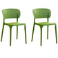 Contemporary Style Plastic Dining Armless Chair Open Back Dining Side Chairs Green 2 Piece Set Clearhalo ' kitchen&dining_furn' 'Dining Chairs' 'Dining Tables & Seating' 'dining_chair' 'furn' 'furn_dining_chair' 'Furniture' 'furniture_dining_chair' 'Kitchen & Dining Furniture' 'kitchen' 4155145