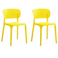 Contemporary Style Plastic Dining Armless Chair Open Back Dining Side Chairs Yellow 2 Piece Set Clearhalo ' kitchen&dining_furn' 'Dining Chairs' 'Dining Tables & Seating' 'dining_chair' 'furn' 'furn_dining_chair' 'Furniture' 'furniture_dining_chair' 'Kitchen & Dining Furniture' 'kitchen' 4155148