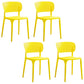 Contemporary Style Plastic Dining Armless Chair Open Back Dining Side Chairs Yellow 4 Piece Set Clearhalo ' kitchen&dining_furn' 'Dining Chairs' 'Dining Tables & Seating' 'dining_chair' 'furn' 'furn_dining_chair' 'Furniture' 'furniture_dining_chair' 'Kitchen & Dining Furniture' 'kitchen' 4155149